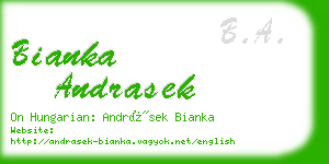 bianka andrasek business card